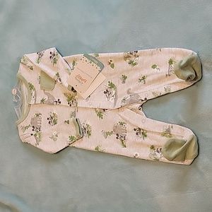 Disney Mickey Safari onsie with footies 0-3 months. Gray & Green